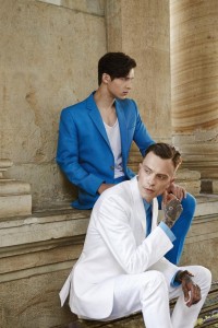 SS15 Aqua and white suit